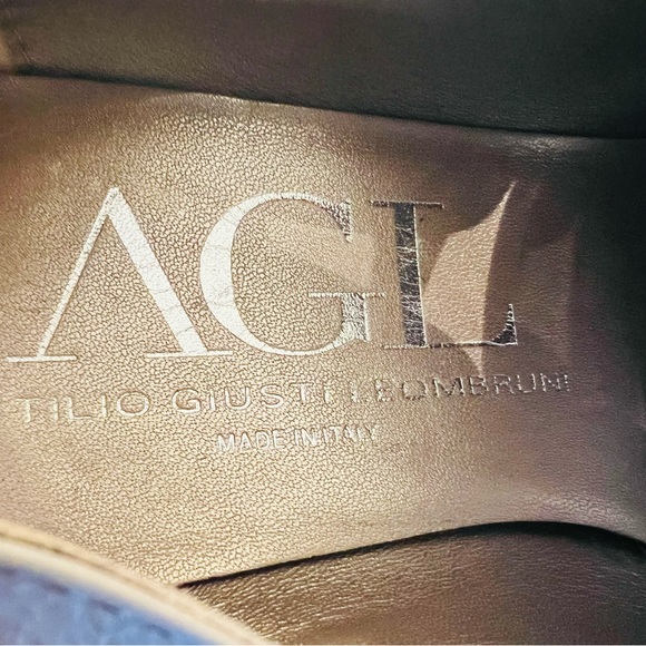 Attilio Giusti Leombruni Lace up Oxford Metallic Leather Made in Italy Size 39 - Picture 9 of 13